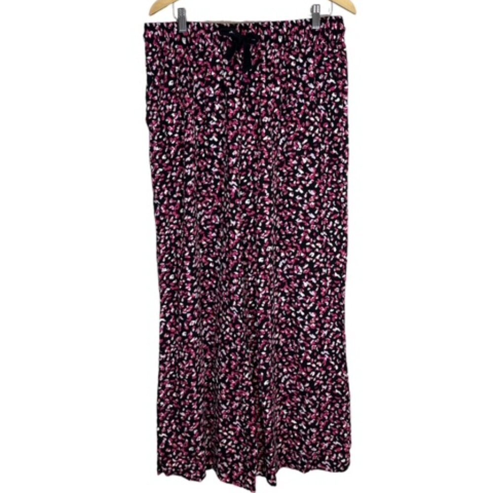 Roaman's Wide Leg Pants - Black and Pink